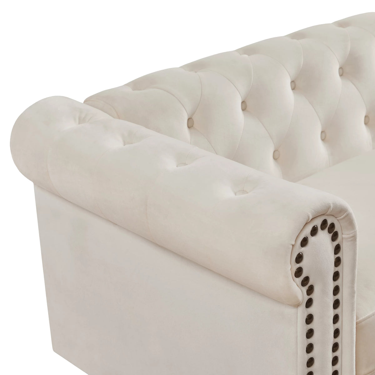 3 Seater Velvet Button Tufted Sofa W420