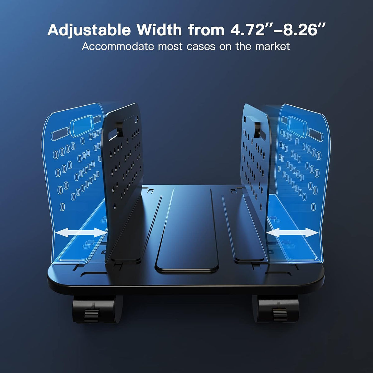 Adjustable Mobile CPU Stand with Locking Caster Wheels C46201