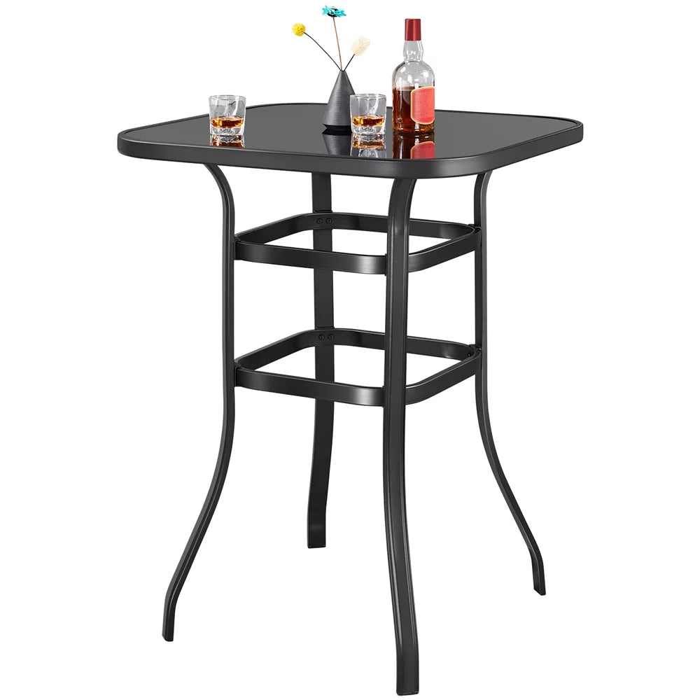 Black Square Metal Bistro Table L5300