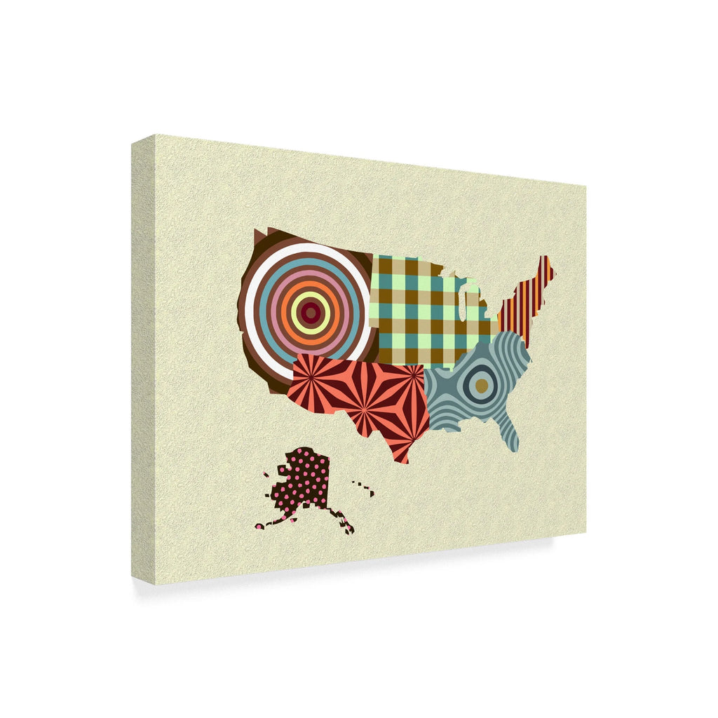 Usa Map Canvas Art Q232