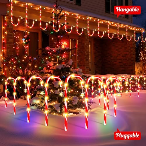 24 Pack Solar Candy Cane Lights Waterproof Q38139