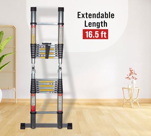 16.5' Telescoping Aluminum Folding Ladder with Carry Handle C5206