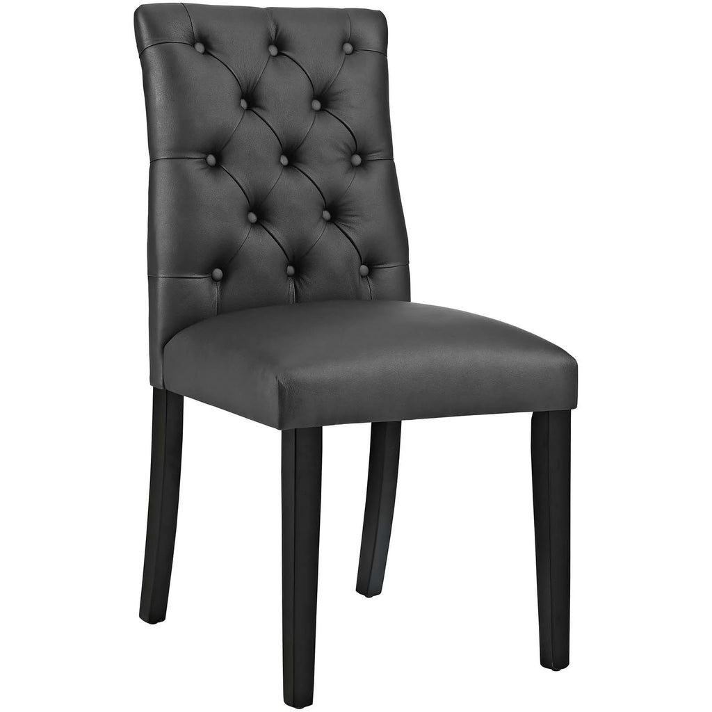 Black Vegan Leather Dining Chair X90599