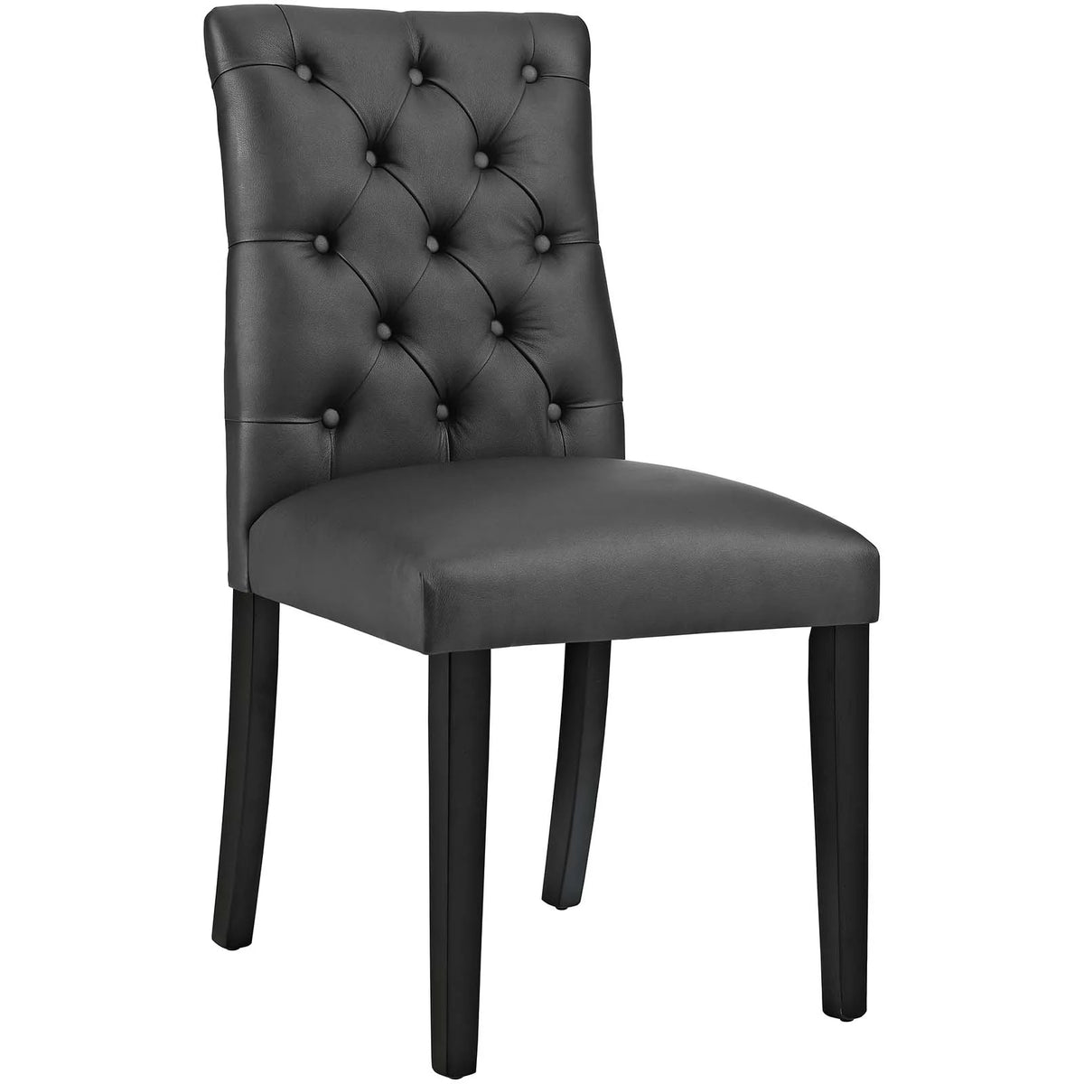 Black Vegan Leather Dining Chair X90599