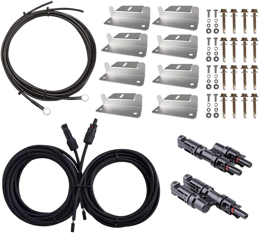 200W Solar Panel System with Tray Cable, Adaptor Kit, Z Bracket, Y Branch Connector P11661