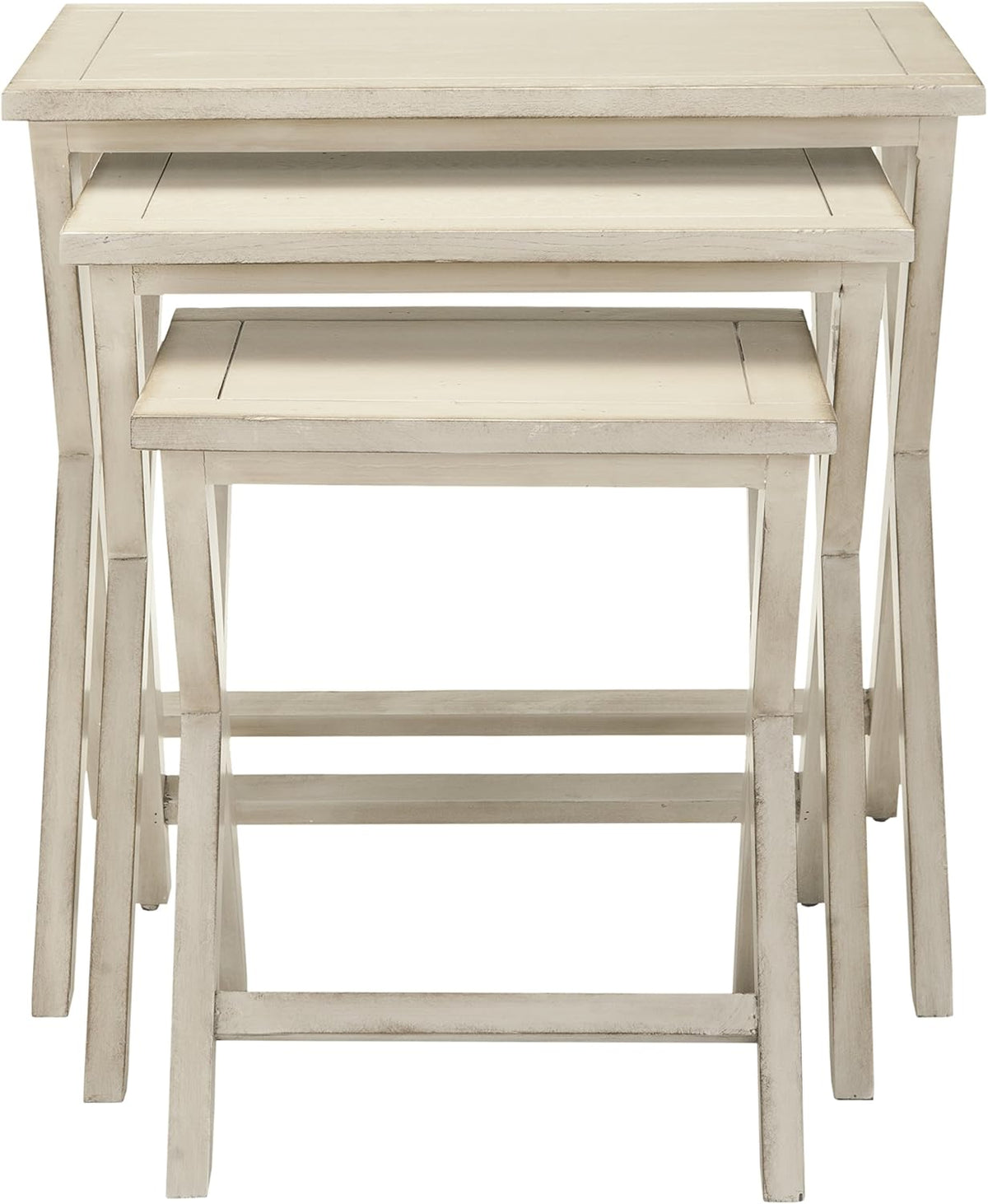 Antiqued White Stacking Tray Tables C923175
