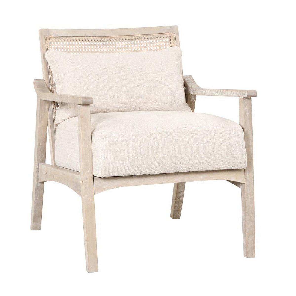 Mid-Century Rattan Accent Chair with Lumbar Pillow M939646