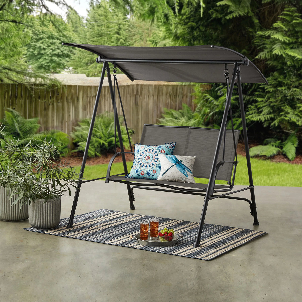 2-Seat Steel Canopy Porch Swing Q8863