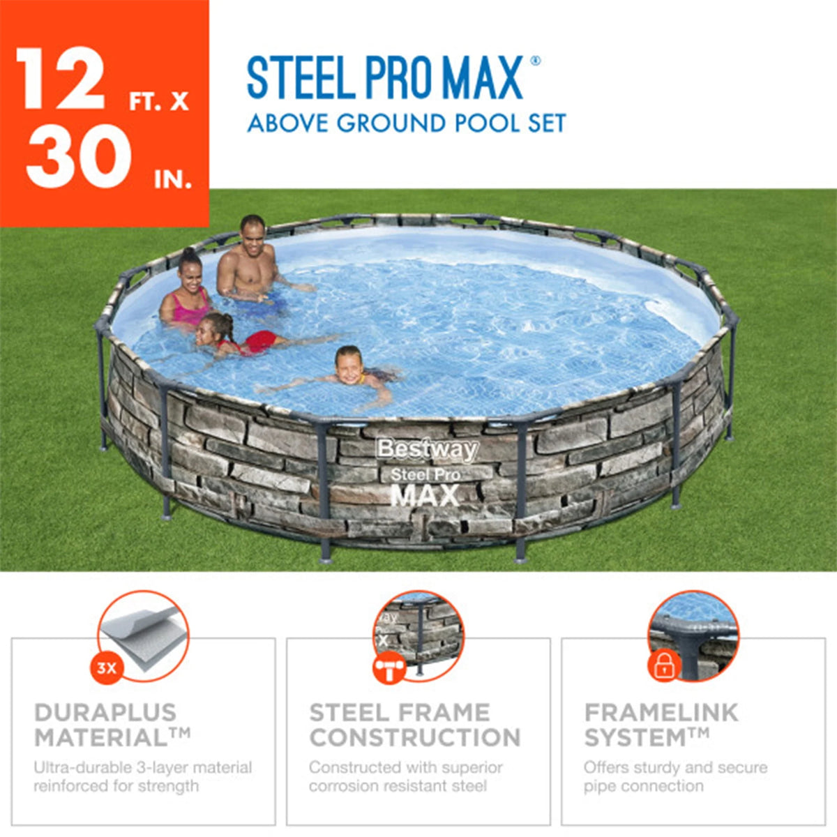12' x 30 Round Above Ground Pool with Pump K373641