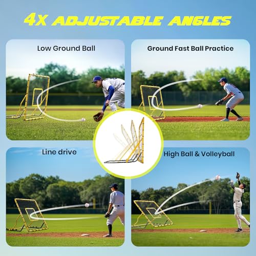 4x4.5FT Steel Frame Rebounder Net with 4 Adjustable Angles T9932