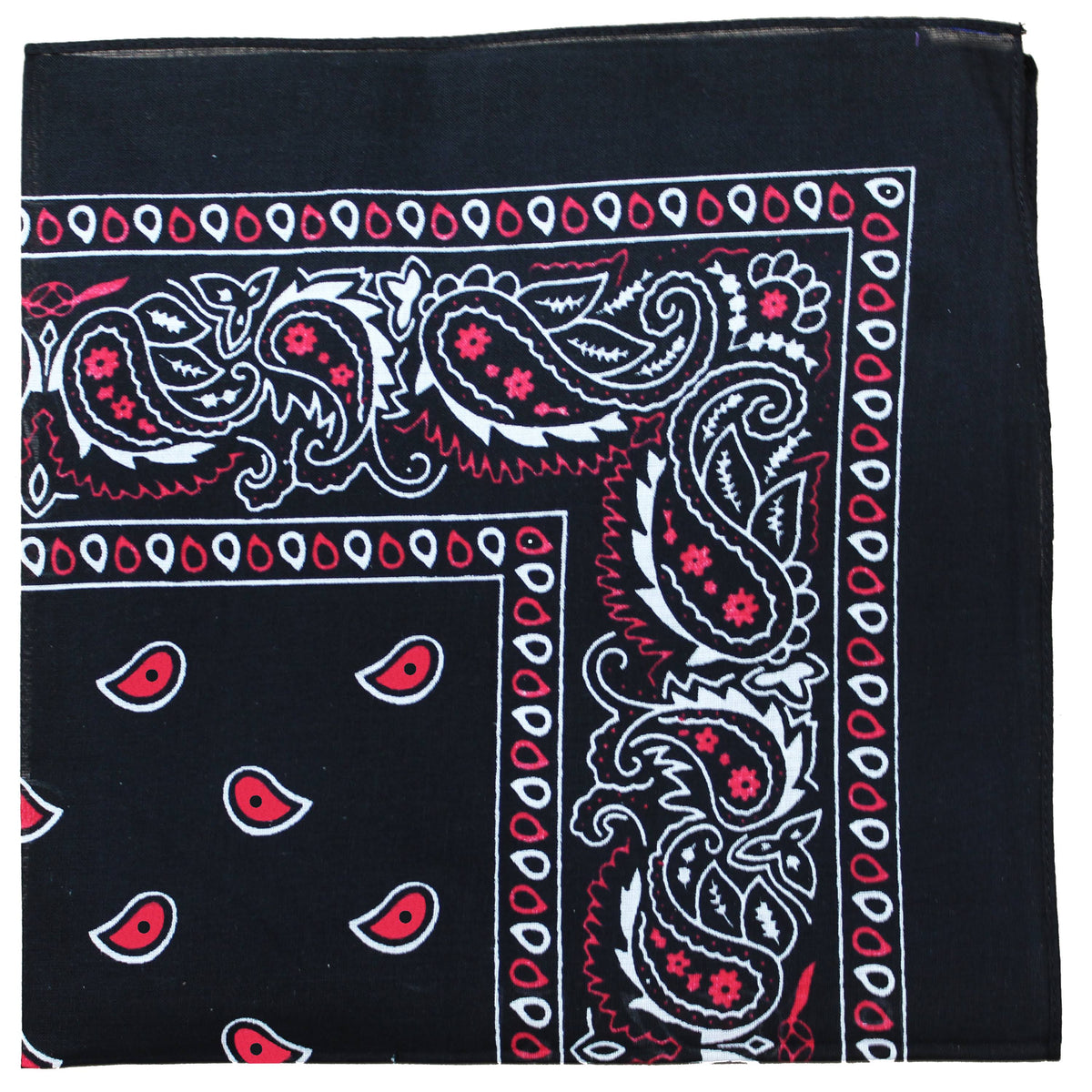 250 Pack Black and Red Paisley Polyester Bandanas G719563