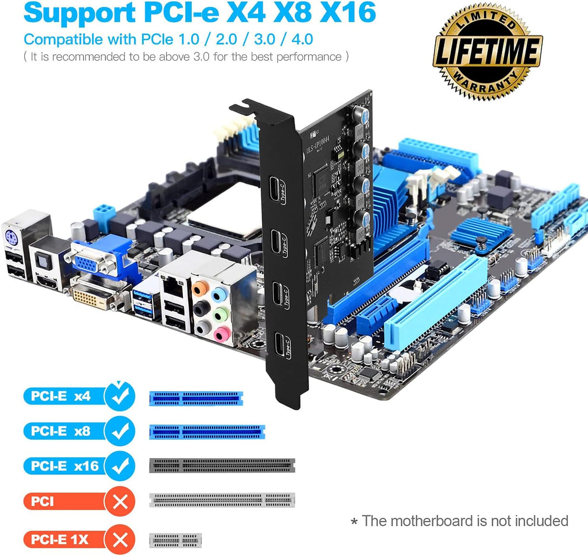 PCIe Gen3 x2 USB 3.2 4-Port Type C Expansion Card D60789