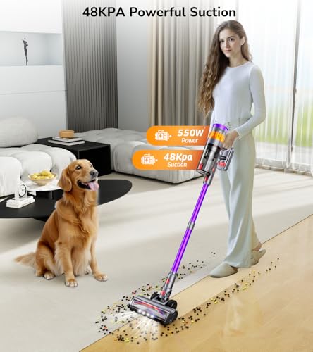 Cordless Vacuum Cleaner, 550W 48Kpa 70 Mins Stick Vacuum with Touch Screen Q65549