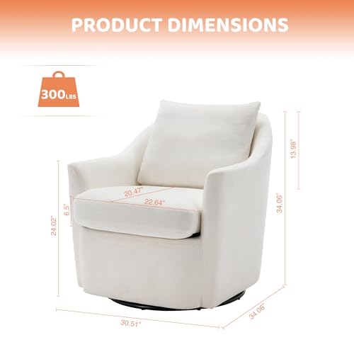 Beige Upholstered Swivel Accent Chair Set of 2 Y941