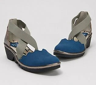 Blue Bronze Leather Wedges J62900
