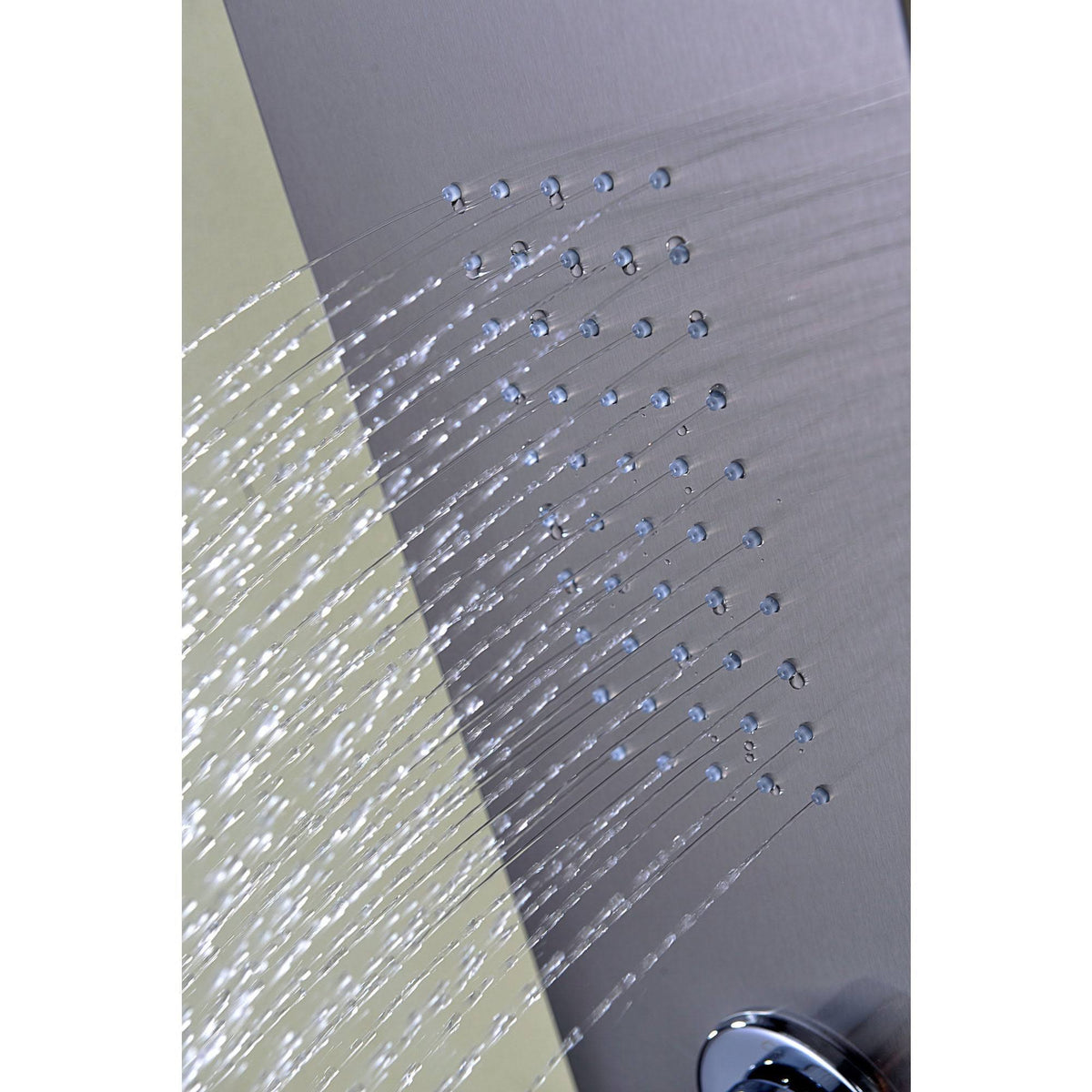Brushed Stainless Steel 2-Jetted Shower Panel with Heavy Rain Shower and Spray Wand I7066