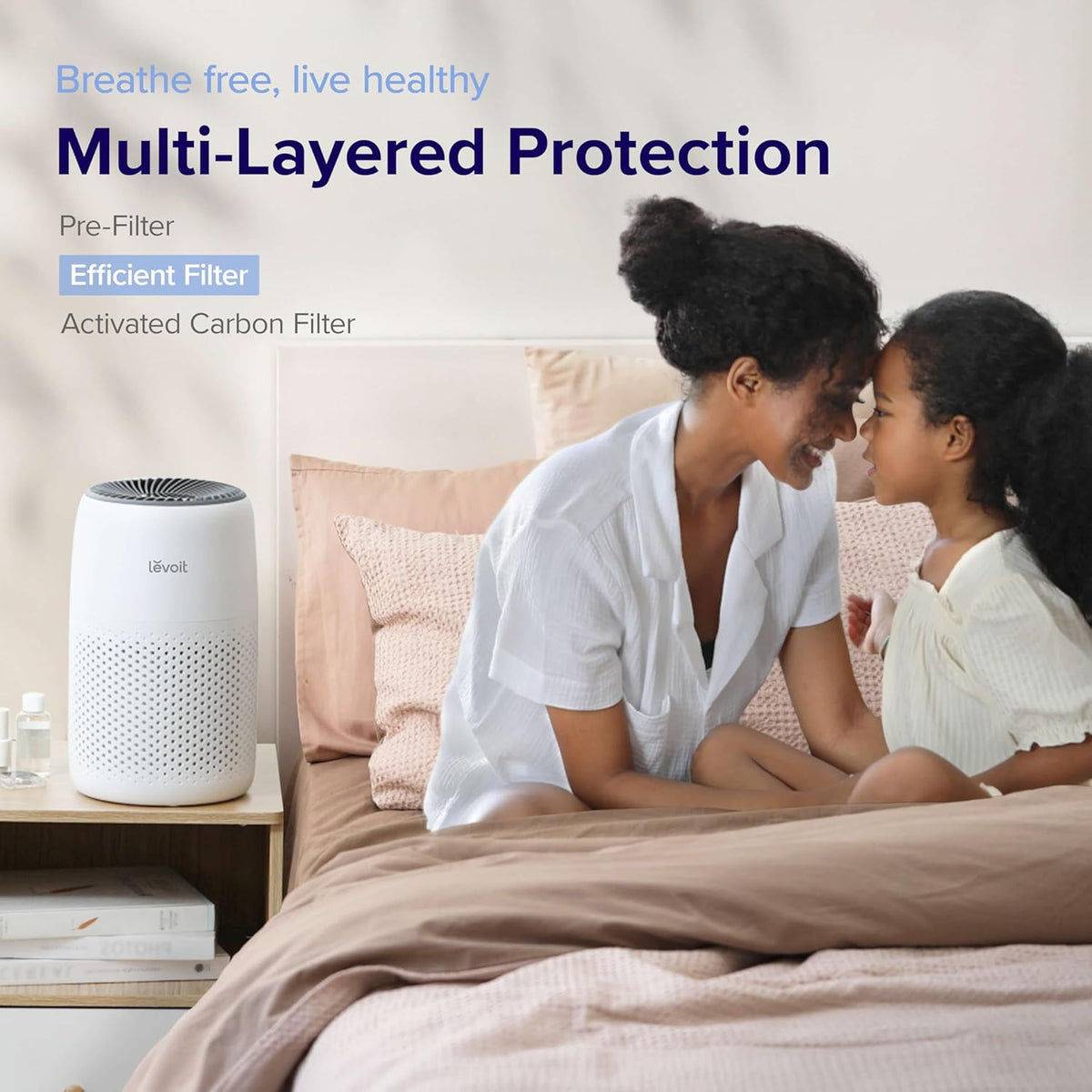 Air Purifier and Ultrasonic Humidifier Bundle with 3-in-1 Filter P4841