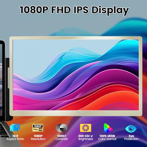 15.6" Portable Monitor with 120% sRGB, FHD IPS & 235° Rotation V875