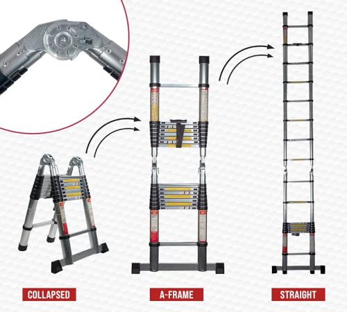 16.5' Telescoping Aluminum Folding Ladder with Carry Handle C5206