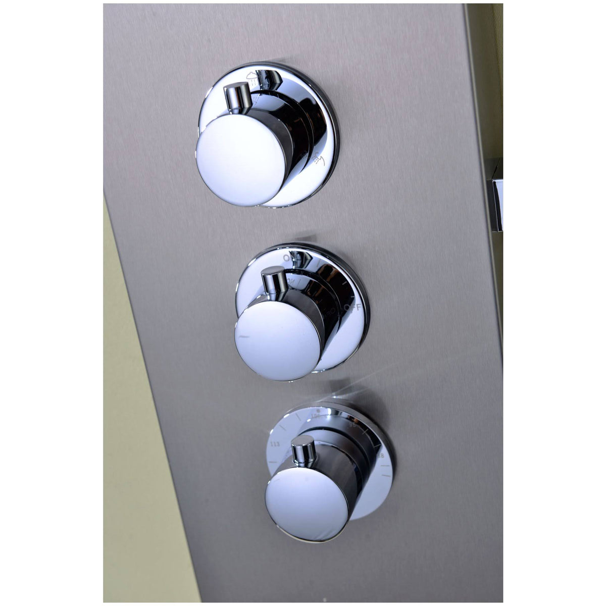 Brushed Stainless Steel 2-Jetted Shower Panel with Heavy Rain Shower and Spray Wand I7066