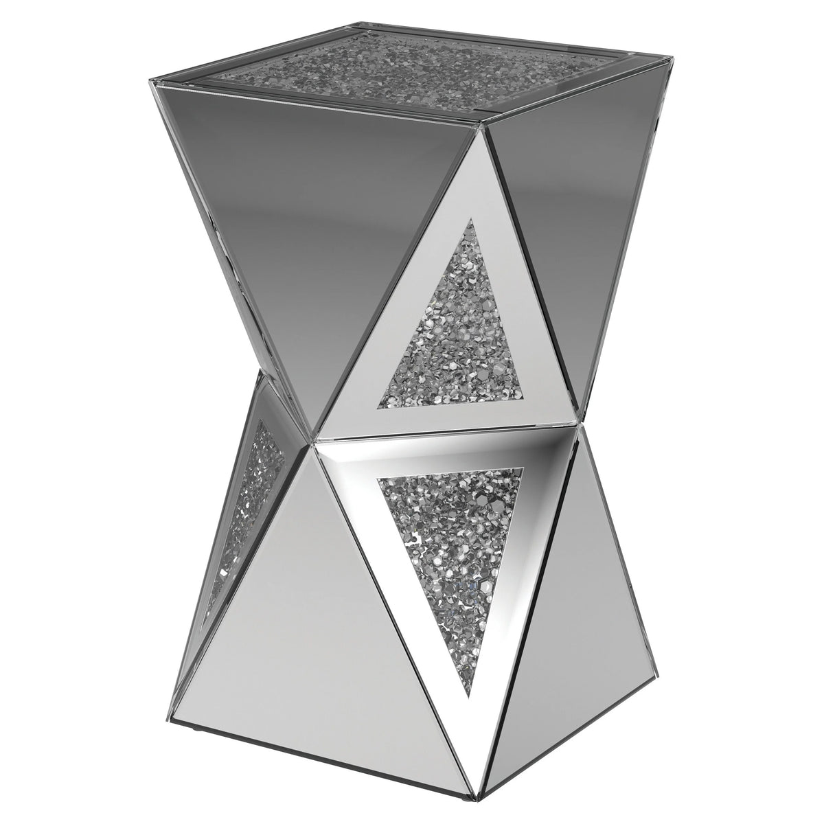 Silver Geometric Side Table L6526
