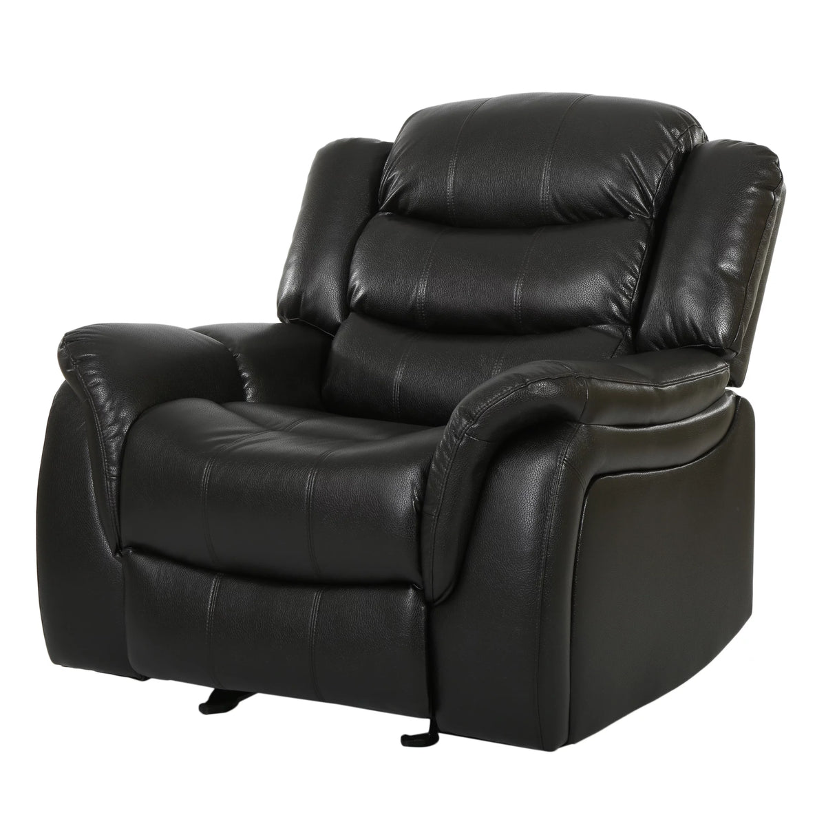 Black Faux Leather Recliner Glider Chair F37638