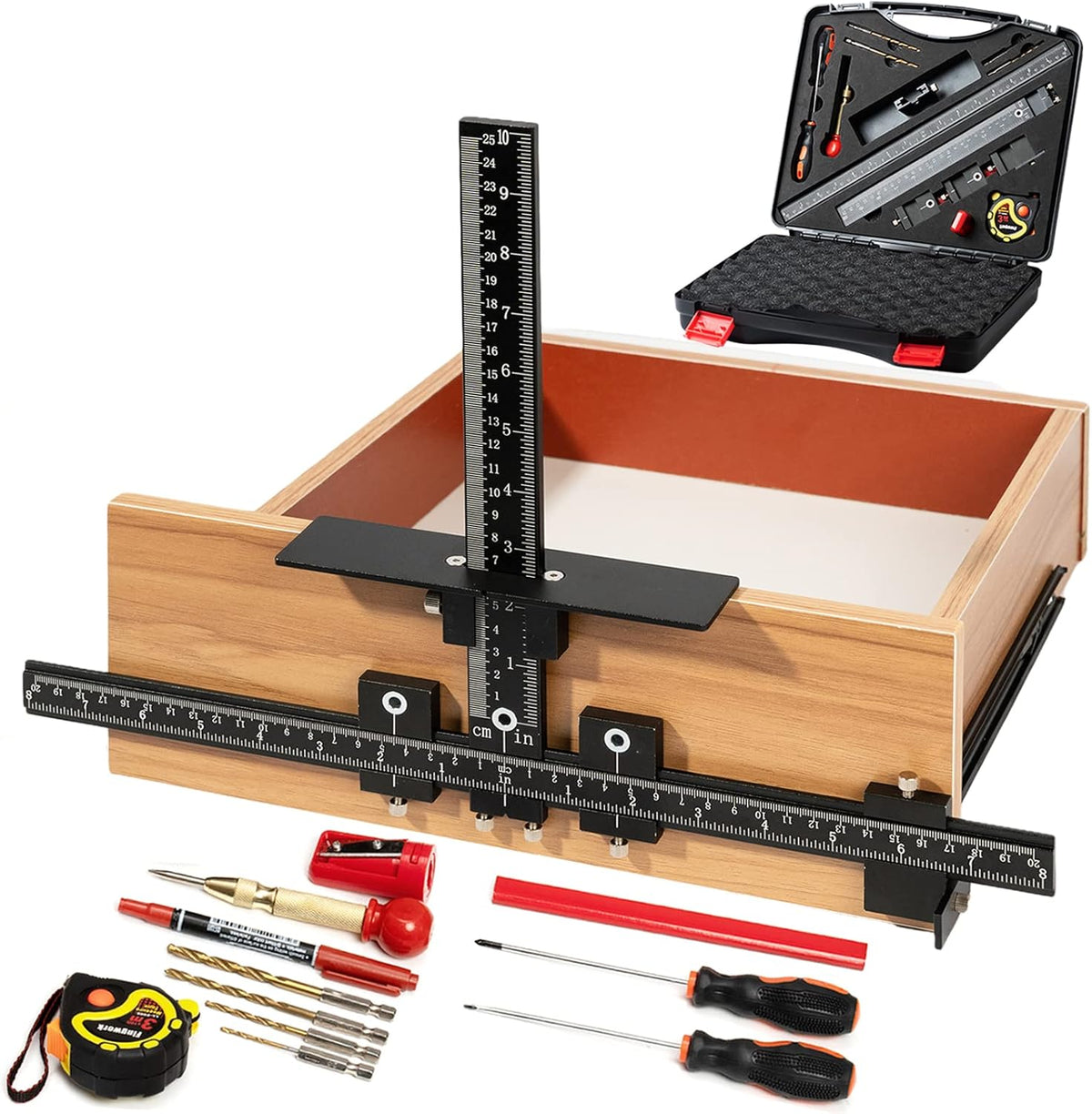 14-Piece Aluminum Alloy Cabinet Handle Template Jig Tool N37084