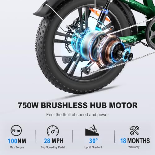 20'' Fat Tire Full Suspension Folding Electric Bike with 48V 20Ah Removable Battery V58792