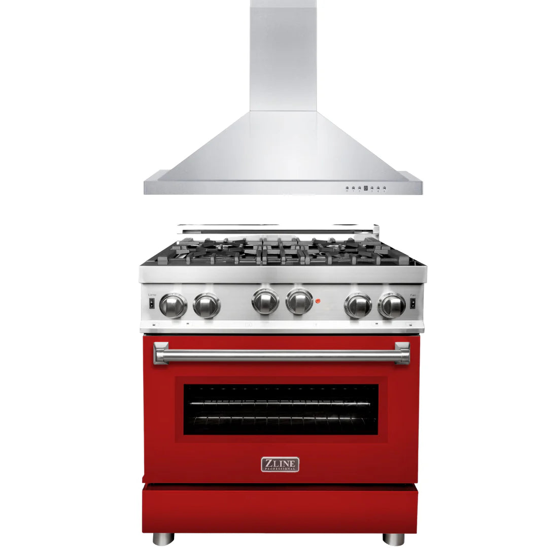 30 in. Gas Range and Range Hood Appliance Package N4234