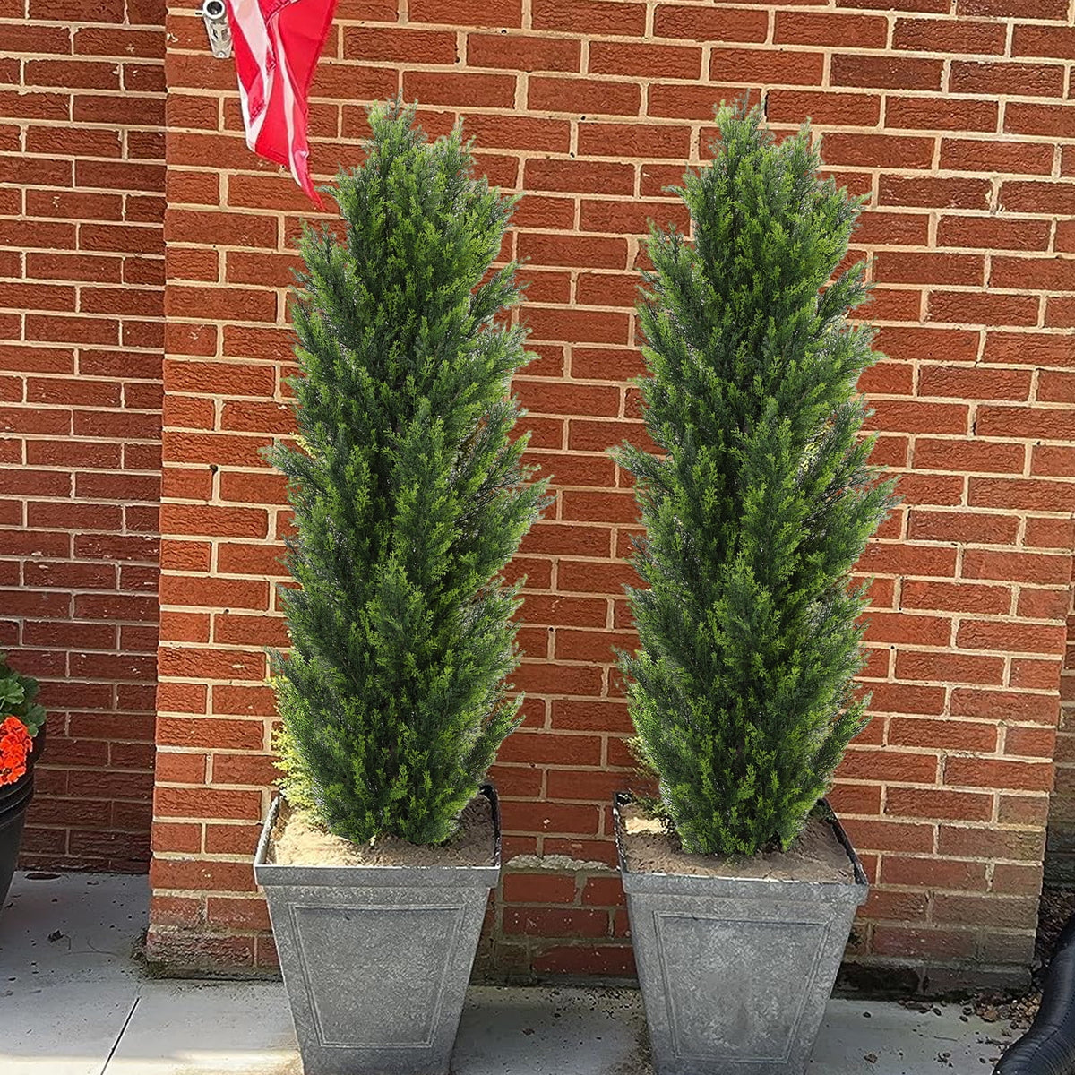 2 Pack 5 FT Artificial Cedar Topiary Trees U93594