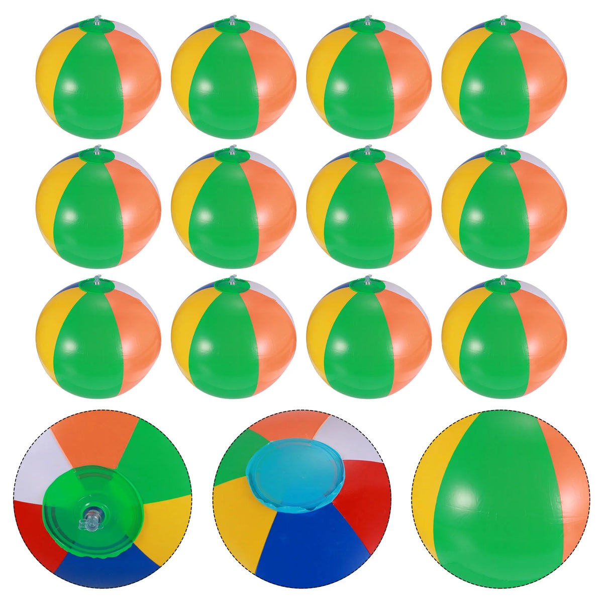 12 Pcs Inflatable Beach Balls Pool Toys R68523
