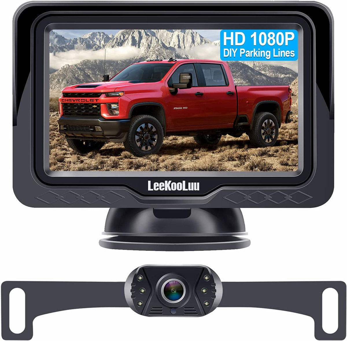 Backup Camera Rear View Monitor Kit HD 1080P Waterproof Night Vision Pack of 2 B923