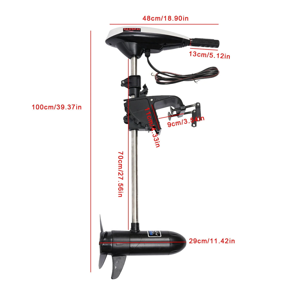 12V Telescopic Electric Outboard Motor 552W 45LBS W952175