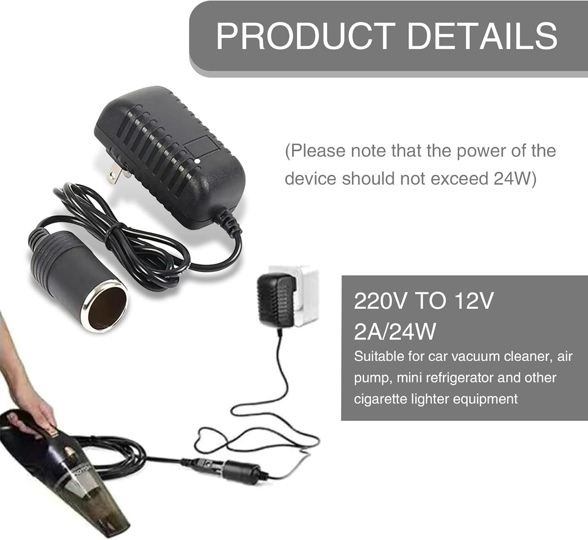 1 PC Car Cigarette Lighter Socket Replacement Power Adapter with Line I6911