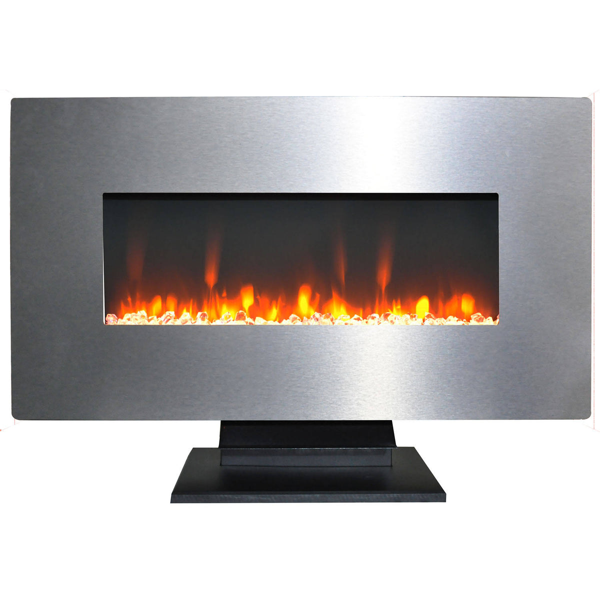36 in. Metallic Electric Fireplace Stainless Steel P3307