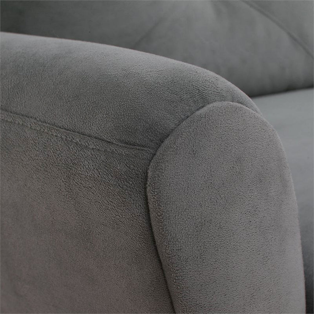 Gray Sectional with Rolled Arms T48600