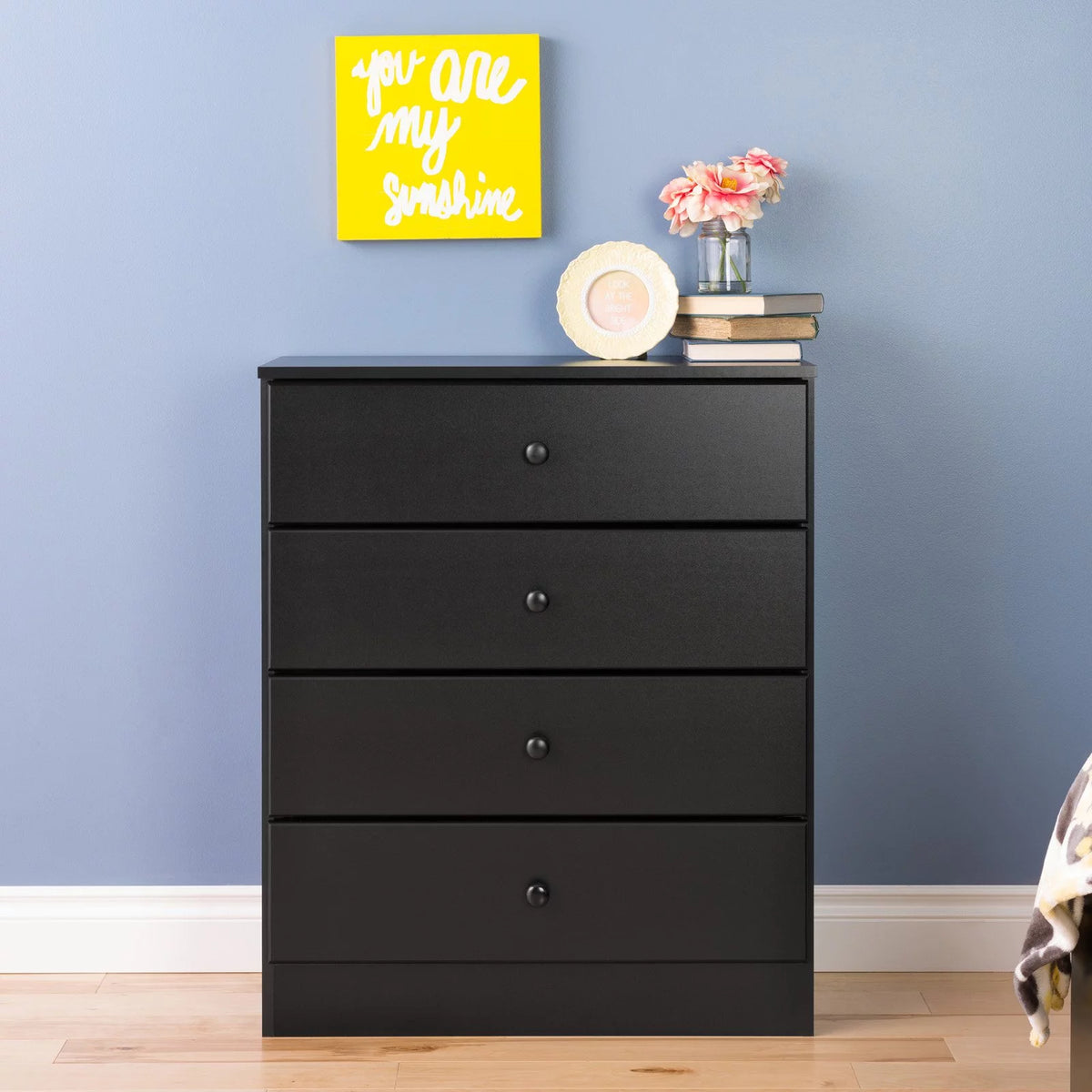 4-Drawer Deep Black Dresser N754095