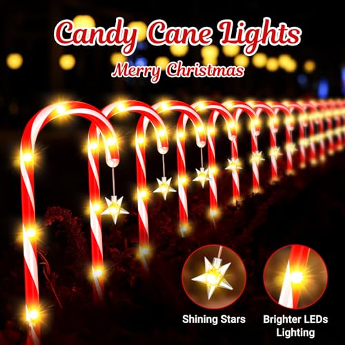 24 Pack Solar Candy Cane Lights Waterproof Q38139