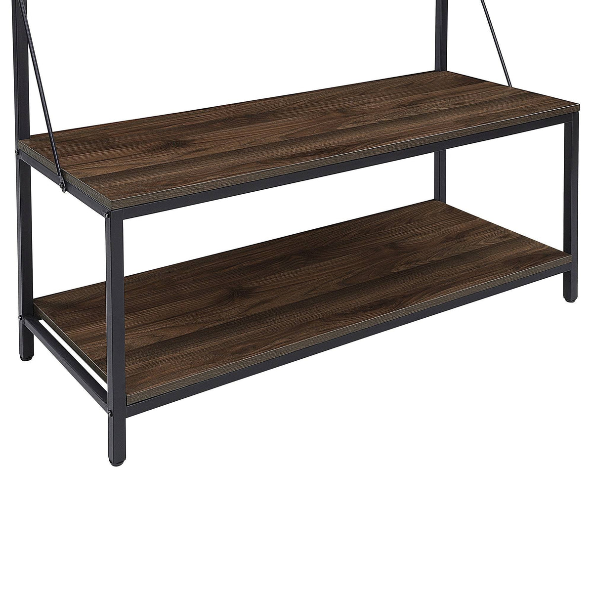 4-in-1 Hall Tree Wood Coat Rack with Metal Frame W984596