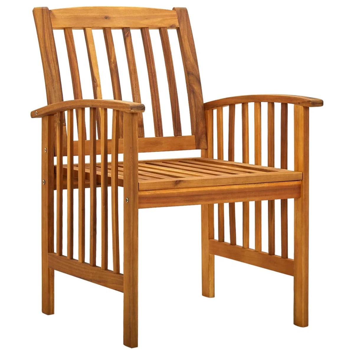 6 Piece Acacia Wood Outdoor Dining Chairs with Dark Gray Cushion Z9414