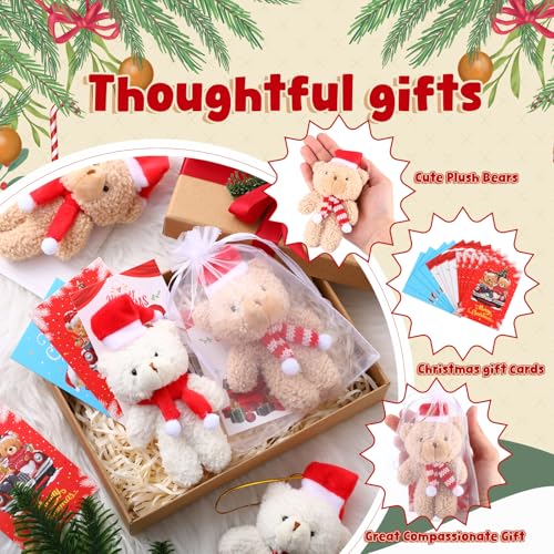 24 Sets Christmas Mini Deer Stuffed Animal Plush Ornaments K3035