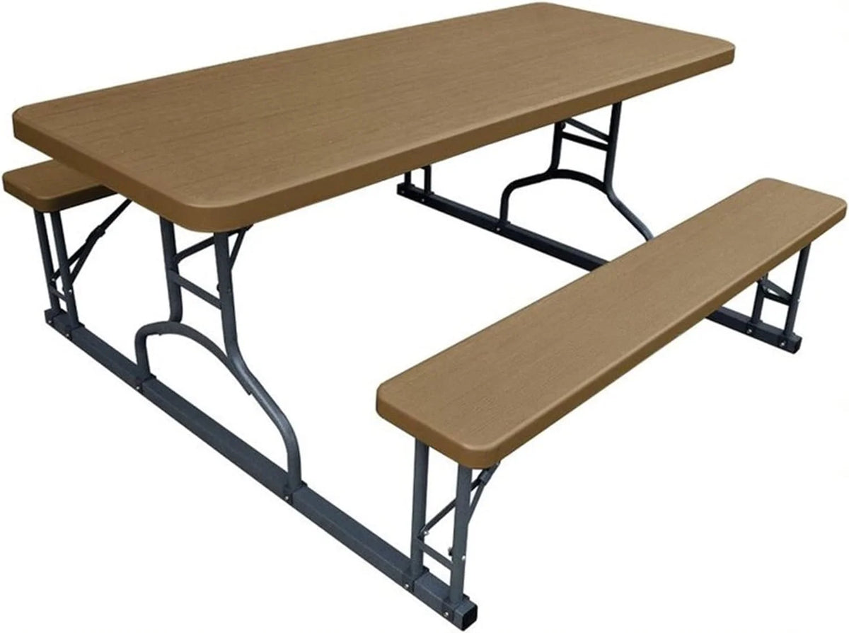 6 Foot Indoor Outdoor Picnic Table with Steel Frame G98787