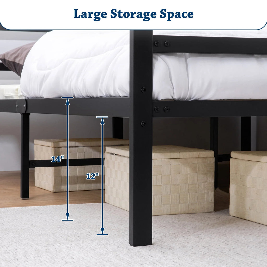 King 14 Inch Metal Bed Frame with Headboard and Footboard M895225