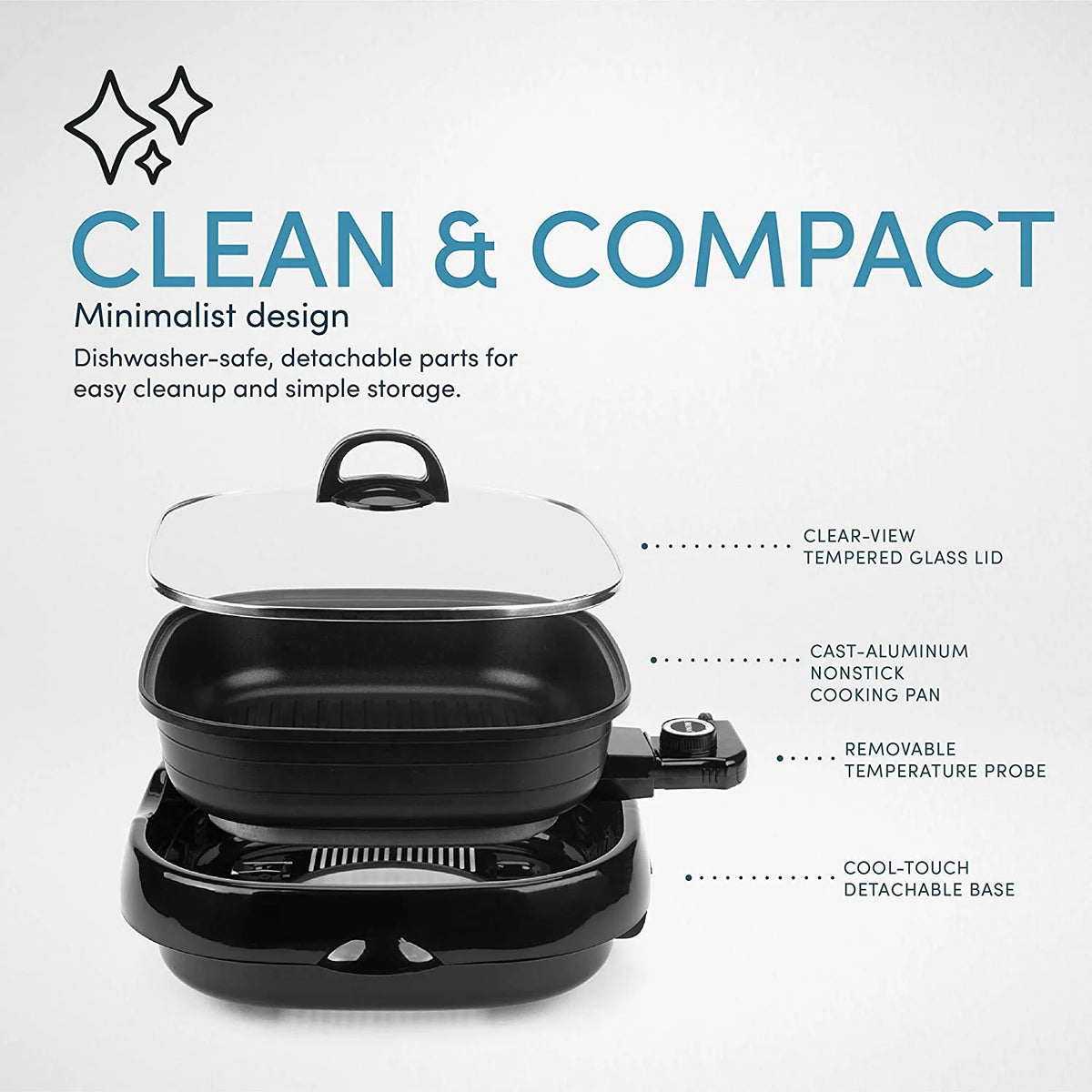 Black 4Qt. 3-in-1 Cool-Touch Electric Indoor Grill U5401