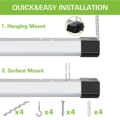 2 Pack 4FT 120W LED Shop Light 5000K 13000lm O8945