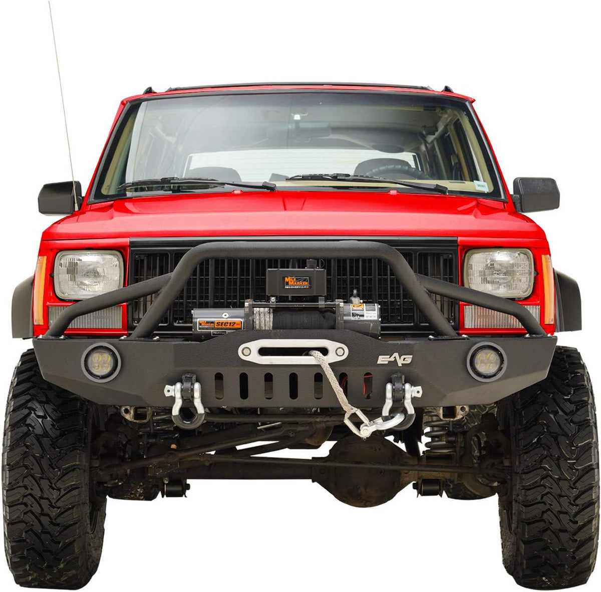 Front Bumper with LED Lights and Winch Plate for Cherokee XJ / Comanche MJ V292