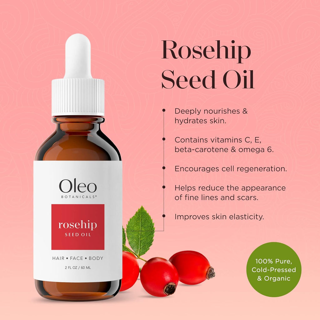 100% Pure Cold Pressed Unrefined Rosehip Seed Oil (60ml) B58239