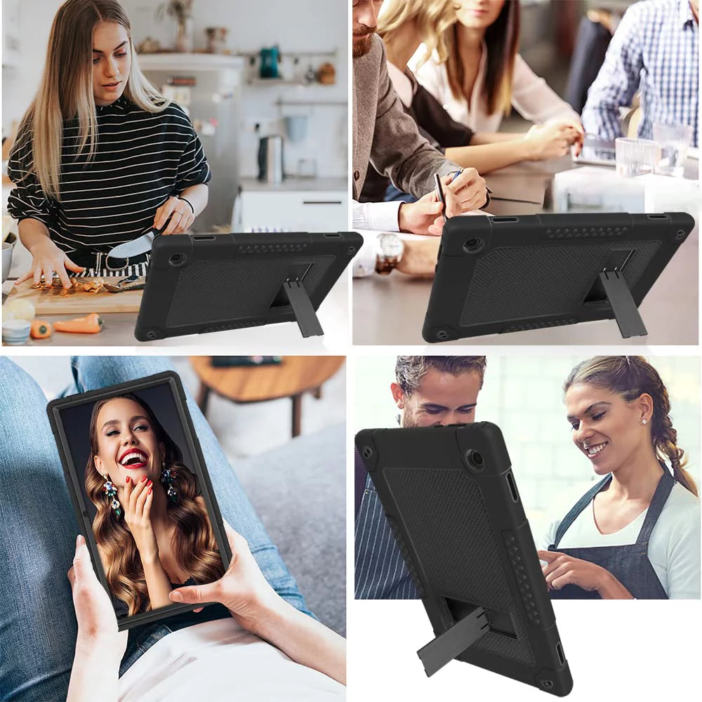 Black Heavy Duty Tablet Case with Kickstand and Shoulder Strap N70817