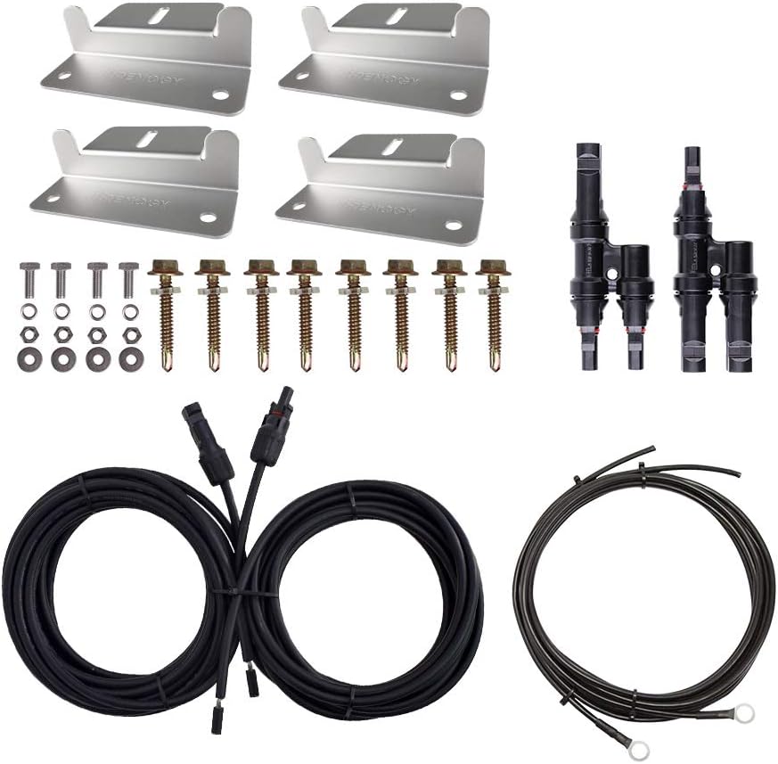 200W Solar Panel System with Tray Cable, Adaptor Kit, Z Bracket, Y Branch Connector P11661