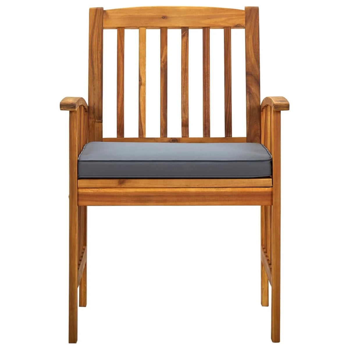 6 Piece Acacia Wood Outdoor Dining Chairs with Dark Gray Cushion Z9414